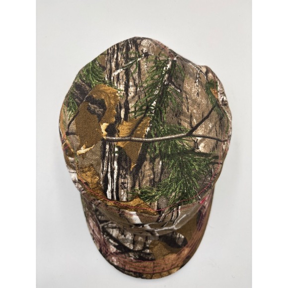Carhartt Women's Camouflage Real Tree Pink Stitching Logo Trucker Hat - Picture 8 of 9
